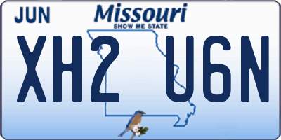 MO license plate XH2U6N