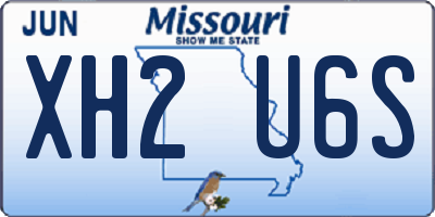 MO license plate XH2U6S