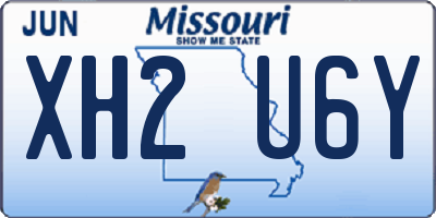 MO license plate XH2U6Y