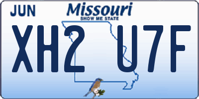 MO license plate XH2U7F