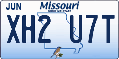 MO license plate XH2U7T