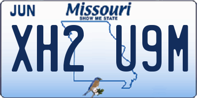 MO license plate XH2U9M