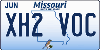 MO license plate XH2V0C