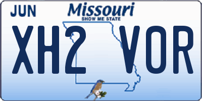 MO license plate XH2V0R