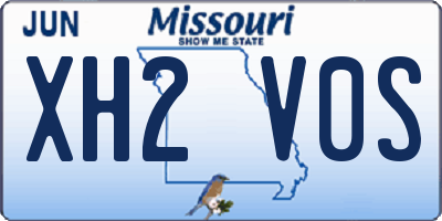 MO license plate XH2V0S