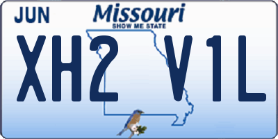 MO license plate XH2V1L