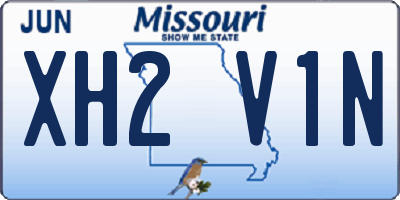 MO license plate XH2V1N