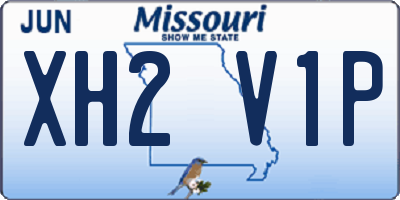 MO license plate XH2V1P
