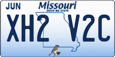 MO license plate XH2V2C