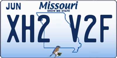 MO license plate XH2V2F