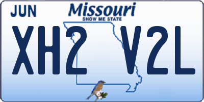 MO license plate XH2V2L