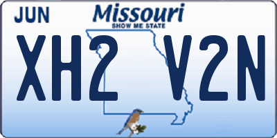 MO license plate XH2V2N