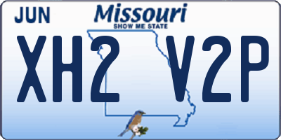 MO license plate XH2V2P
