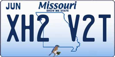 MO license plate XH2V2T