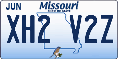 MO license plate XH2V2Z