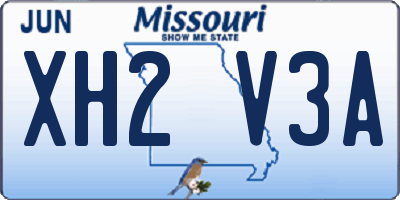 MO license plate XH2V3A