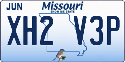 MO license plate XH2V3P