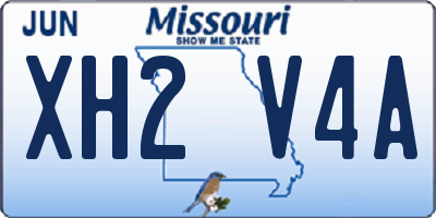 MO license plate XH2V4A