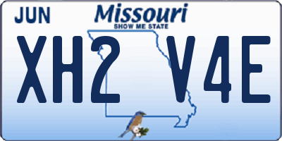 MO license plate XH2V4E