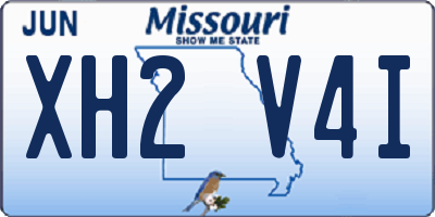 MO license plate XH2V4I