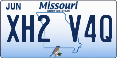 MO license plate XH2V4Q