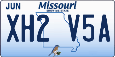 MO license plate XH2V5A