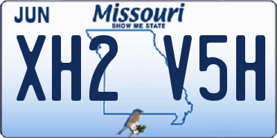 MO license plate XH2V5H