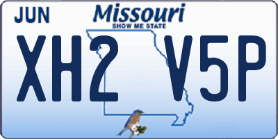 MO license plate XH2V5P