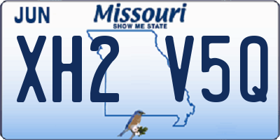 MO license plate XH2V5Q