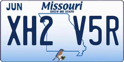 MO license plate XH2V5R