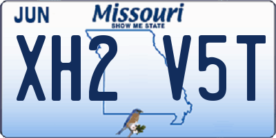 MO license plate XH2V5T