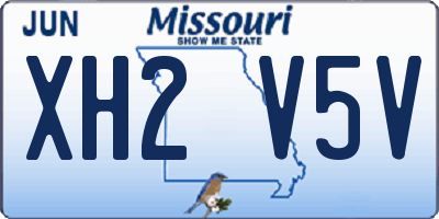 MO license plate XH2V5V