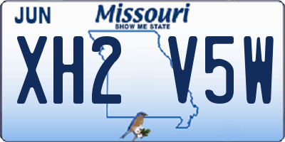 MO license plate XH2V5W
