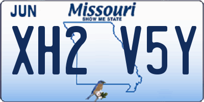 MO license plate XH2V5Y