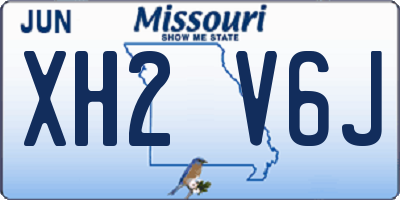MO license plate XH2V6J