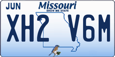 MO license plate XH2V6M