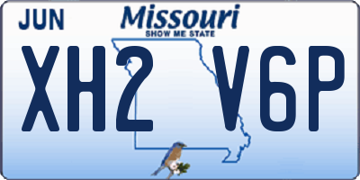 MO license plate XH2V6P