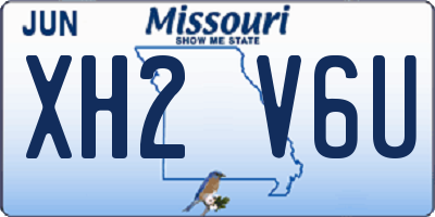 MO license plate XH2V6U