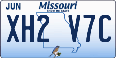 MO license plate XH2V7C