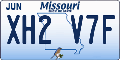 MO license plate XH2V7F