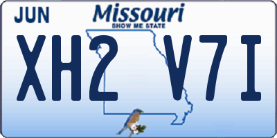 MO license plate XH2V7I