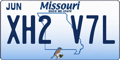 MO license plate XH2V7L