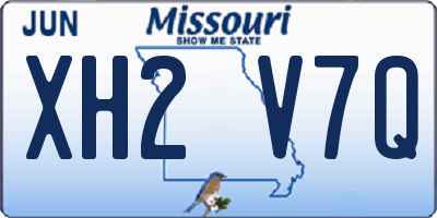 MO license plate XH2V7Q