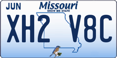 MO license plate XH2V8C