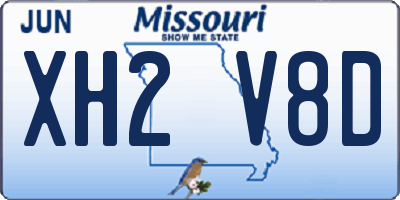 MO license plate XH2V8D