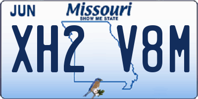 MO license plate XH2V8M