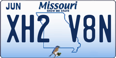 MO license plate XH2V8N
