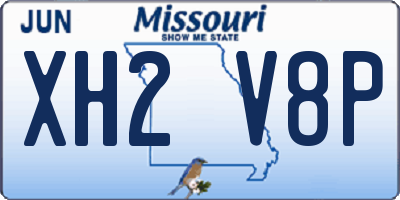 MO license plate XH2V8P