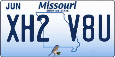 MO license plate XH2V8U