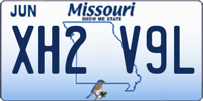 MO license plate XH2V9L